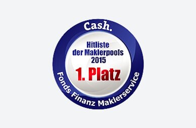 Auszeichnung der Fonds Finanz mit dem ersten Platz im Rahmen der Cash. Hitliste der Maklerpools 2015