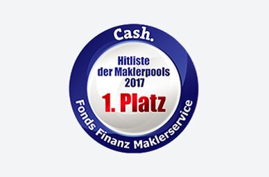 Auszeichnung der Fonds Finanz mit dem ersten Platz im Rahmen der Cash. Hitliste der Maklerpools 2017