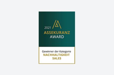 Auszeichnung der Fonds Finanz mit dem Assekuranz Award 2021 in der Kategorie "Nachhaltigkeit" durch das Fachmagazin Mein Geld