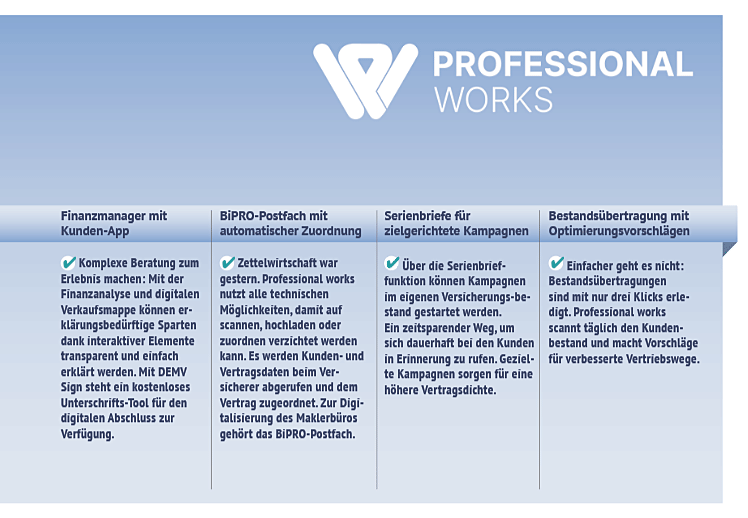 Grafik zu Funktionen in Professional works