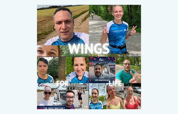 Kolleginnen und Kollegen der Fonds Finanz beim "Wings for Life World Run 2023"