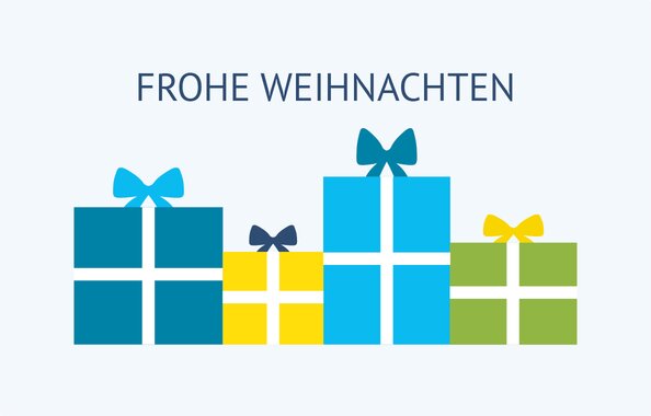 Eine weihnachtliche Grafik mit Geschenken